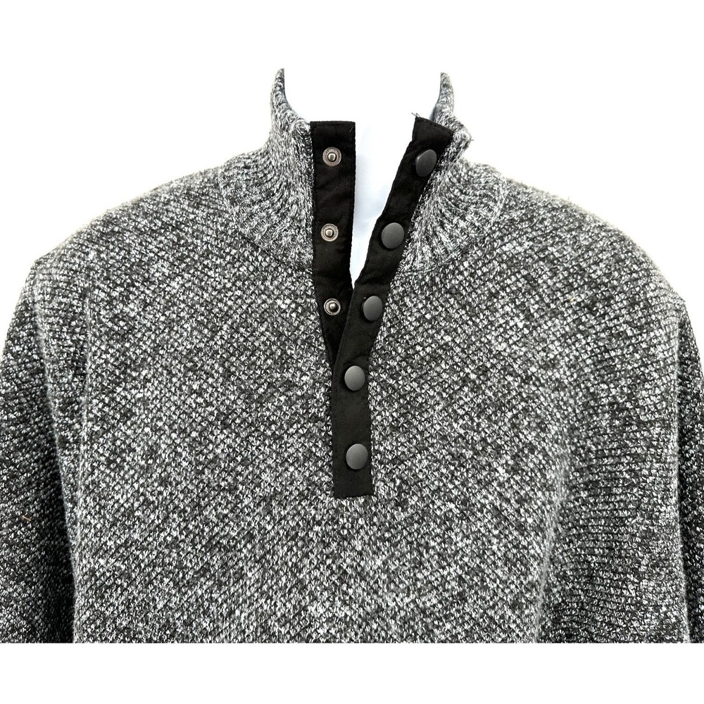 Buffalo David Bitton Weebery Sweater Fleece Lined Black 1/4 Snap Men's XL NWT
